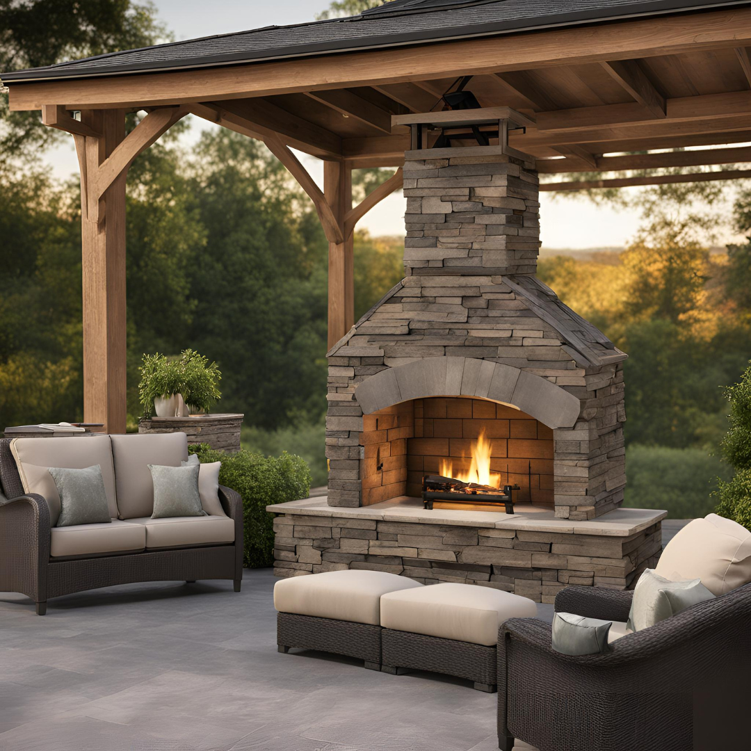 Alpine Rustic Outdoor Fireplace