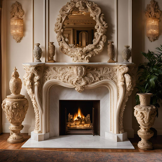 Elysian Custom Marble Fireplace Mantel